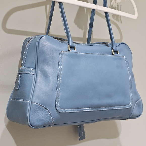 Vintage Coach Penelope Sachel / Travel Bag Purse # 9766 (Turquoise Blue) - Picture 8 of 16